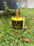Handmade Small Lemonade Yellow Candle 26.45 oz.  Scented with Pomegranate and Citron. has a Wooden Wick