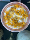 Ancient Pink Himalayan Salt blended with Epsom Salt Olive Jojoba Sunflower Shae Butter Oils with Hints of Tea Tree Lavender Sweet Orange and Geranium Essential Oil Mixed with Albizzide Jasmine and Lily Flowers