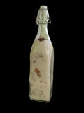 Vintage Square Glass Bottle Filled with Scents of Tea Tree Geranium Ylang Ylang/Lime Essential Oils made with Epsom Salts Pink Sea Salt Jojoba Olive Sunflower and Shae Butter Oil and Blended with Rose Petals