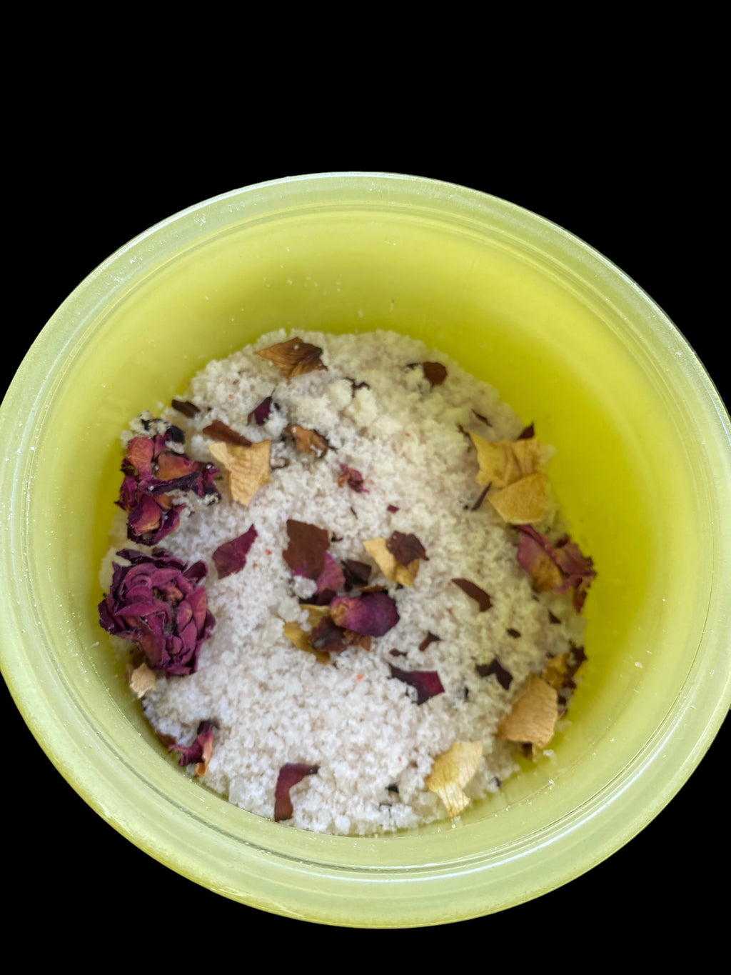 Oils Shae Butter and Coconut has Essential Oils Chamomile and Lavender with Blends of Rose Petals and Buds with Ancient Pink Himalayan Sea Salt Dead Sea Salt and Epsom Salt