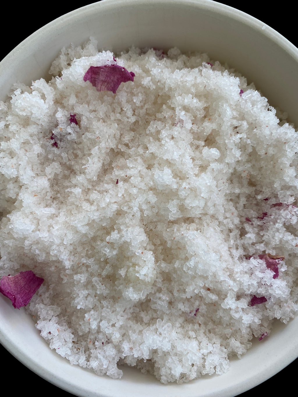Peony Petals Olive Shae Butter and Coconut Oils with Essential Oils of Frankincense Tea Tree Lavender Lemon Bergamot Clary Sage Cedarwood and Geranium Pink Ancient Sea Salt Epsom Salt Citric Acid Baking Soda