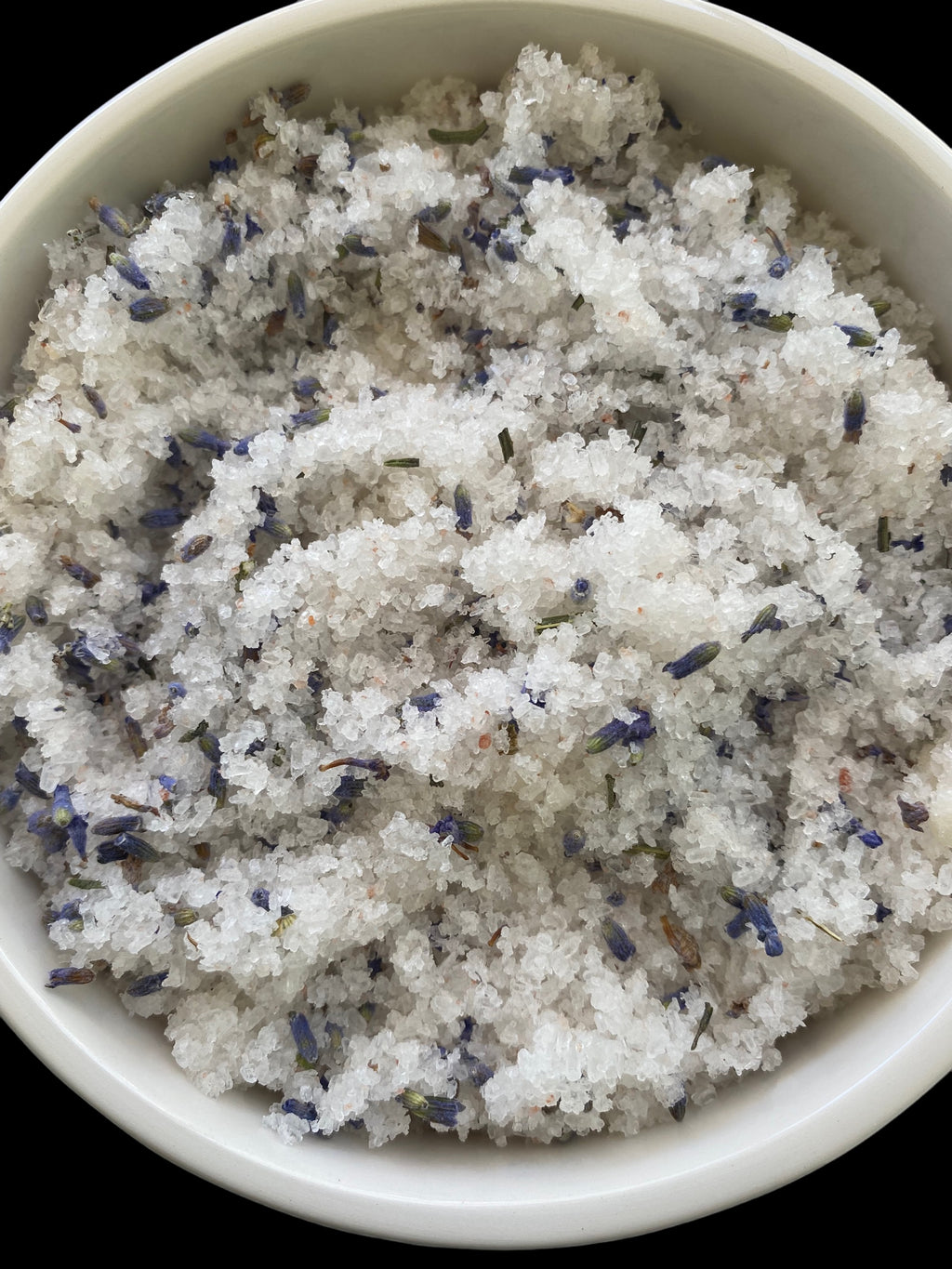 Lavender Flowers Olive Shae Butter and Coconut Oils with Essential Oils of Frankincense Tea Tree Lavender Lemon Bergamot Clary Sage Cedarwood and Geranium Pink Ancient Sea Salt Epsom Salt Citric Acid Baking Soda
