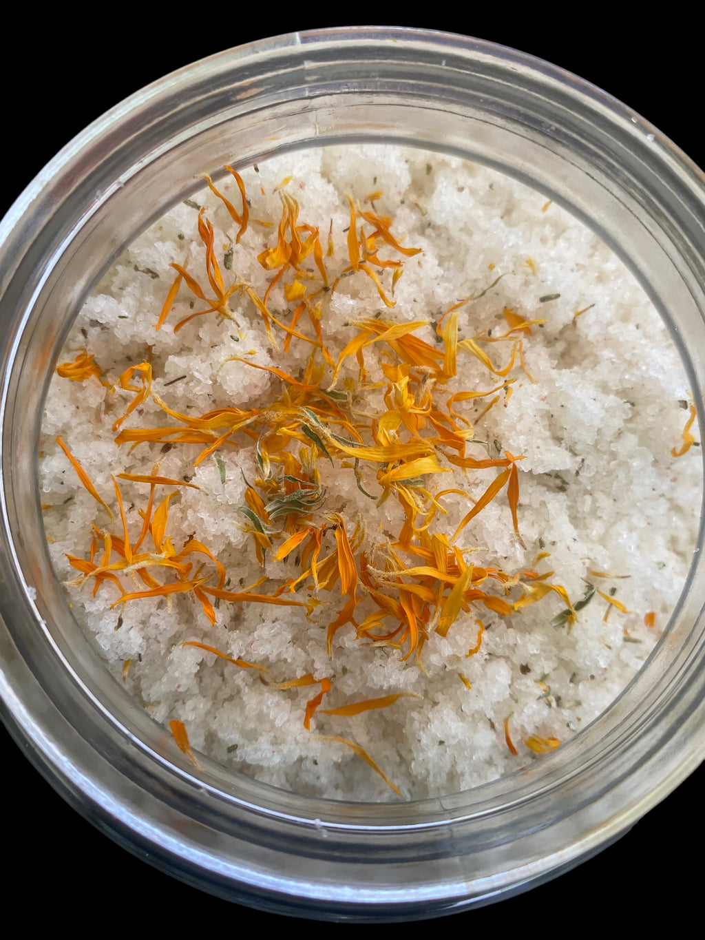 Calendula and Rosemary Olive Shae Butter and Coconut Oils with Essential Oils of Frankincense Tea Tree Lavender Lemon Bergamot Clary Sage Cedarwood and Geranium Pink Ancient Sea Salt Epsom Salt Citric Acid Baking Soda