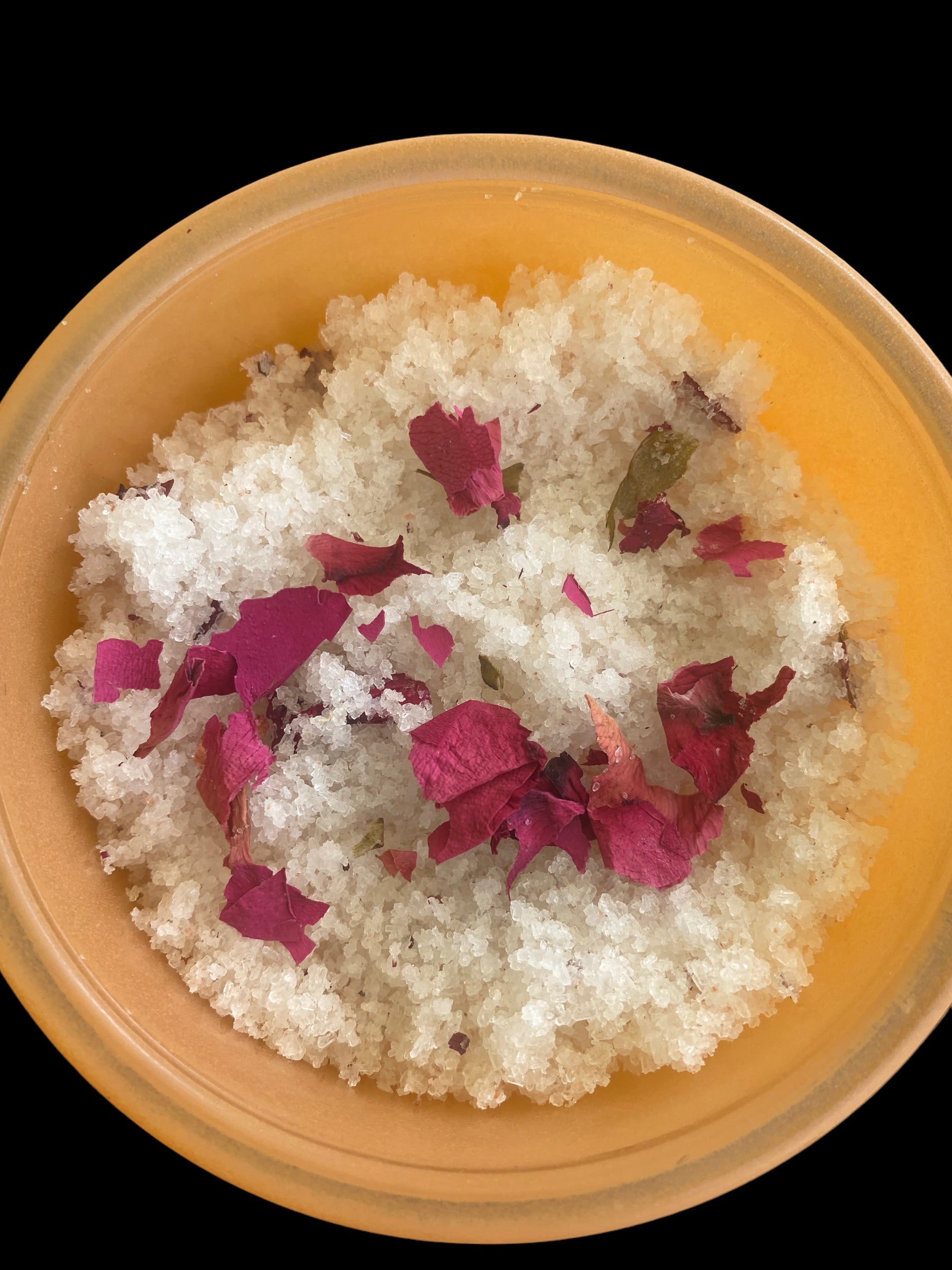 Rose Petals Olive Shae Butter and Coconut Oils with Essential Oils of Frankincense Tea Tree Lavender Lemon Bergamot Clary Sage Cedarwood and Geranium Pink Ancient Sea Salt Epsom Salt Citric Acid Baking Soda